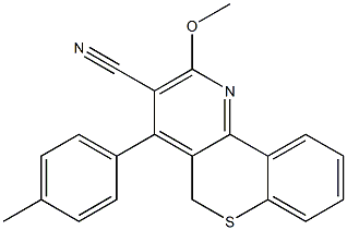 2-Methoxy-4-[4-methylphenyl]-5H-[1]benzothiopyrano[4,3-b]pyridine-3-carbonitrile Struktur