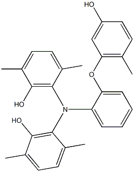 N,N-Bis(6-hydroxy-2,5-dimethylphenyl)-2-(3-hydroxy-6-methylphenoxy)benzenamine Struktur