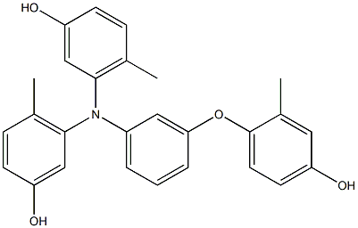 N,N-Bis(3-hydroxy-6-methylphenyl)-3-(4-hydroxy-2-methylphenoxy)benzenamine Struktur