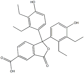 1,1-Bis(2,3-diethyl-4-hydroxyphenyl)-1,3-dihydro-3-oxoisobenzofuran-5-carboxylic acid Struktur