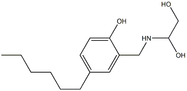 2-[(1,2-Dihydroxyethyl)aminomethyl]-4-hexylphenol Struktur