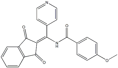 2-[(4-Methoxybenzoylamino)-4-pyridylmethylene]indane-1,3-dione Struktur