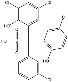 (3-Chlorophenyl)(3-chloro-6-hydroxyphenyl)(3,5-dichloro-2-hydroxyphenyl)methanesulfonic acid Struktur