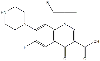 6-Fluoro-1-(2-fluoro-1,1-dimethylethyl)-7-(1-piperazinyl)-1,4-dihydro-4-oxoquinoline-3-carboxylic acid Struktur