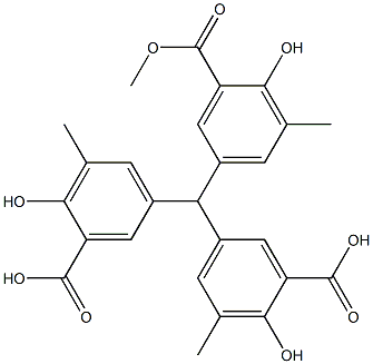 5,5',5''-Methylidynetris(2-hydroxy-3-methylbenzoic acid methyl) ester Struktur