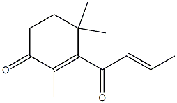 (E)-1-(2,6,6-Trimethyl-3-oxo-1-cyclohexene-1-yl)-2-butene-1-one Struktur