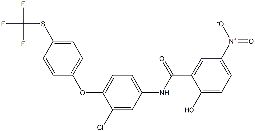 2-Hydroxy-5-nitro-N-[3-chloro-4-(4-trifluoromethylthiophenoxy)phenyl]benzamide Struktur