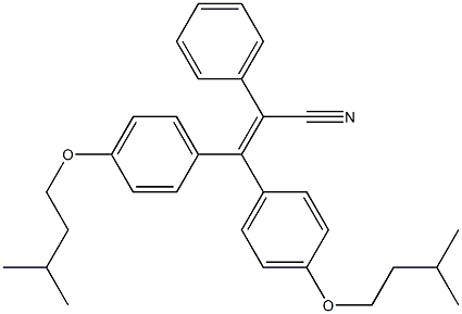 3,3-Bis[4-(3-methylbutoxy)phenyl]-2-phenylacrylonitrile Struktur