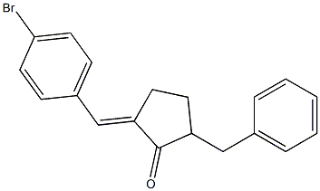 2-[(E)-4-Bromobenzylidene]-5-(benzyl)cyclopentan-1-one Struktur