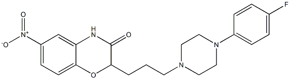 2-[3-[4-(4-Fluorophenyl)piperazin-1-yl]propyl]-6-nitro-2H-1,4-benzoxazin-3(4H)-one Struktur