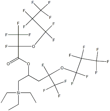 2,3,3,3-Tetrafluoro-2-(heptafluoropropoxy)propanoic acid [1-[[triethylsilyl]methyl]-3,4,4,4-tetrafluoro-3-(heptafluoropropoxy)butyl] ester Struktur