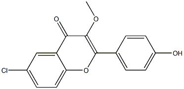 2-(4-Hydroxyphenyl)-6-chloro-3-methoxy-4H-1-benzopyran-4-one Struktur