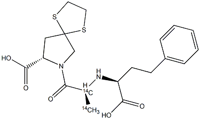 (8S)-7-[(2S)-2-[[(1S)-1-Carboxy-3-phenylpropyl]amino]-1-oxopropyl]-1,4-dithia-7-aza(2,3-14C2)spiro[4.4]nonane-8-carboxylic acid Struktur