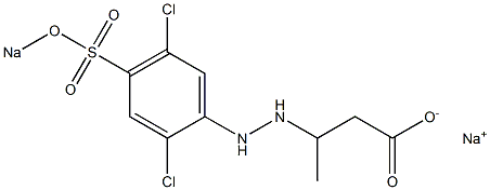 3-[2-(2,5-Dichloro-4-sodiooxysulfonylphenyl)hydrazino]butyric acid sodium salt Struktur