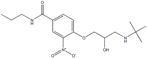 1-[4-[Propylcarbamoyl]-2-nitrophenoxy]-3-[tert-butylamino]-2-propanol Struktur