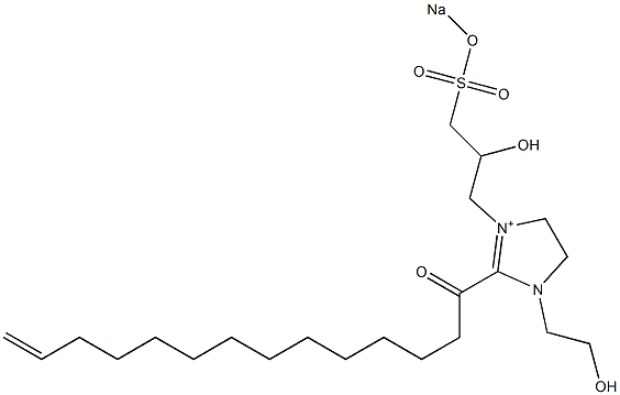 1-(2-Hydroxyethyl)-3-[2-hydroxy-3-(sodiooxysulfonyl)propyl]-2-(13-tetradecenoyl)-2-imidazoline-3-ium Struktur