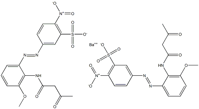 Bis[3-[2-(1,3-dioxobutylamino)-3-methoxyphenylazo]-6-nitrobenzenesulfonic acid]barium salt Struktur