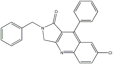 2-Benzyl-7-chloro-2,3-dihydro-9-phenyl-1H-pyrrolo[3,4-b]quinolin-1-one Struktur