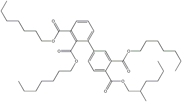 1,1'-Biphenyl-2,3,3',4'-tetracarboxylic acid 2,3,3'-triheptyl 4'-(2-methylhexyl) ester Struktur