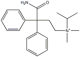 N-(3-Carbamoyl-3,3-diphenylpropyl)-N-methyl-N-isopropylmethanaminium Struktur