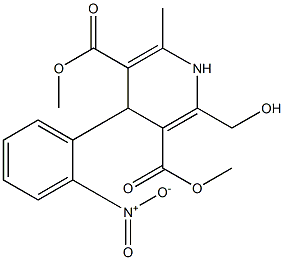 4-(2-Nitrophenyl)-2-hydroxymethyl-6-methyl-1,4-dihydropyridine-3,5-dicarboxylic acid dimethyl ester Struktur