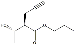 (2R,3S)-3-Hydroxy-2-(2-propynyl)butyric acid propyl ester Struktur