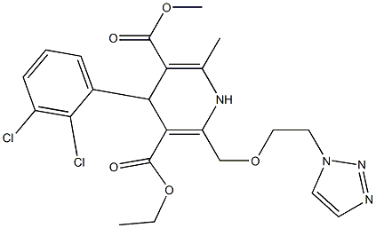 4-(2,3-Dichlorophenyl)-1,4-dihydro-2-[2-(1H-1,2,3-triazol-1-yl)ethoxymethyl]-6-methylpyridine-3,5-dicarboxylic acid 3-ethyl 5-methyl ester Struktur