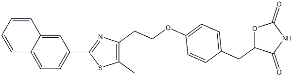 5-[4-[2-[5-Methyl-2-(2-naphthalenyl)-4-thiazolyl]ethoxy]benzyl]oxazolidine-2,4-dione Struktur