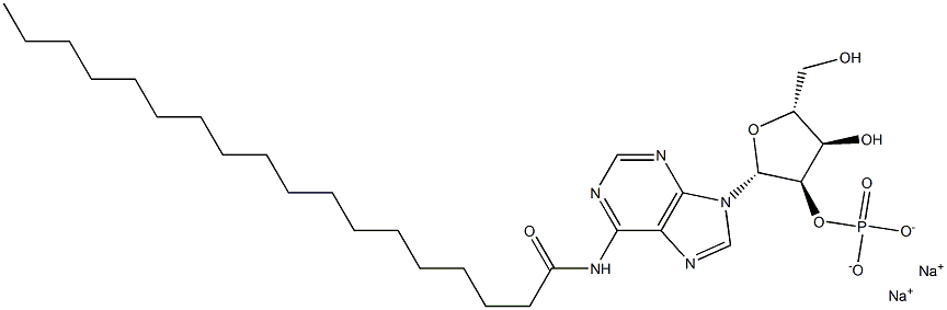 N-Stearoyladenosine-2'-phosphoric acid disodium salt Struktur