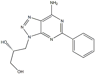 (R)-3-[7-Amino-5-phenyl-3H-1,2,3-triazolo[4,5-d]pyrimidin-3-yl]propane-1,2-diol Struktur