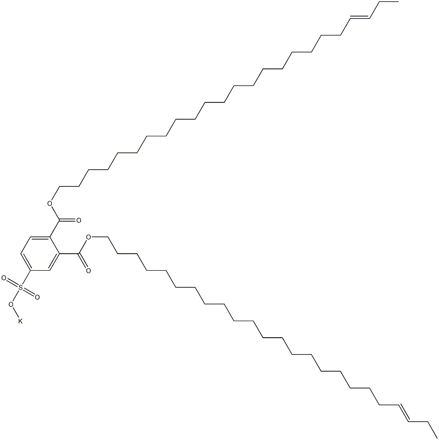 4-(Potassiosulfo)phthalic acid di(21-tetracosenyl) ester Struktur