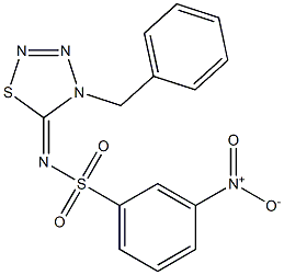 4-Benzyl-5-(3-nitrophenyl)sulfonylimino-4,5-dihydro-1,2,3,4-thiatriazole Struktur