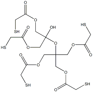 Bis(mercaptoacetic acid)2-hydroxy-2-[2-mercaptoacetoxy-1,1-bis[(mercaptoacetoxy)methyl]ethoxy]propane-1,3-diyl ester Struktur