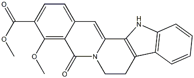 5,7,8,13-Tetrahydro-5-oxo-4-methoxybenz[g]indolo[2,3-a]quinolizine-3-carboxylic acid methyl ester Struktur