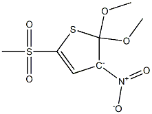 3-Nitro-2,3-dihydro-5-methylsulfonyl-2,2-dimethoxythiophen-3-ide Struktur