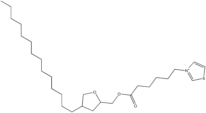 3-[6-[[Tetrahydro-4-tetradecylfuran]-2-ylmethoxy]-6-oxohexyl]thiazolium Struktur