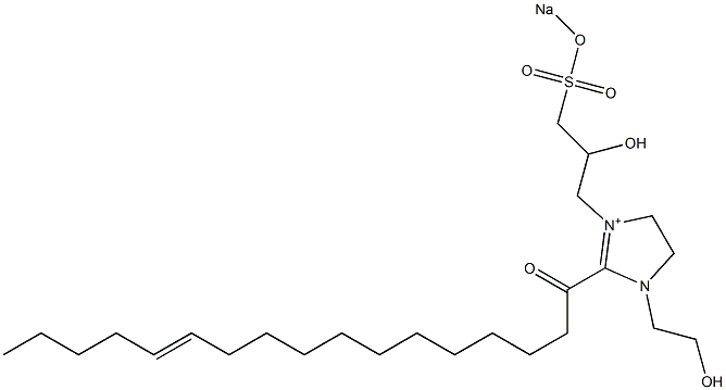 1-(2-Hydroxyethyl)-3-[2-hydroxy-3-(sodiooxysulfonyl)propyl]-2-(12-heptadecenoyl)-2-imidazoline-3-ium Struktur