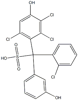 (2-Chlorophenyl)(2,3,6-trichloro-4-hydroxyphenyl)(3-hydroxyphenyl)methanesulfonic acid Struktur