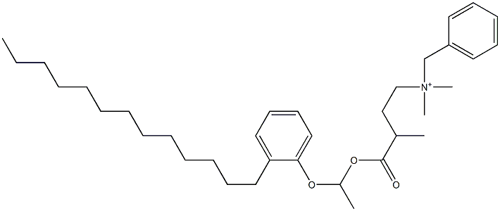 N,N-Dimethyl-N-benzyl-N-[3-[[1-(2-tridecylphenyloxy)ethyl]oxycarbonyl]butyl]aminium Struktur