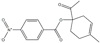 4-Nitrobenzoic acid 1-acetyl-4-methyl-3-cyclohexene-1-yl ester Struktur