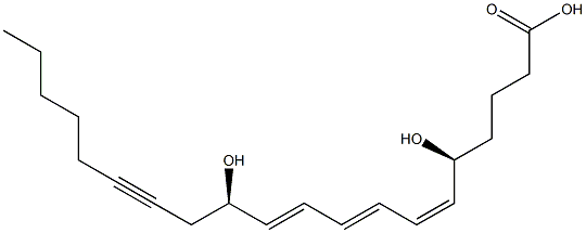 (5S,6Z,8E,10E,12R)-5,12-Dihydroxy-6,8,10-icosatrien-14-ynoic acid Struktur