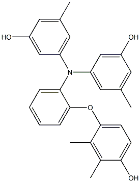 N,N-Bis(3-hydroxy-5-methylphenyl)-2-(4-hydroxy-2,3-dimethylphenoxy)benzenamine Struktur