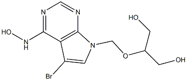 4-Hydroxyamino-5-bromo-7-(2-hydroxy-1-hydroxymethylethoxymethyl)-7H-pyrrolo[2,3-d]pyrimidine Struktur