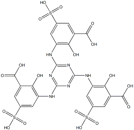 3,3',3''-(1,3,5-Triazine-2,4,6-triyltriimino)tris(2-hydroxy-5-sulfobenzoic acid) Struktur