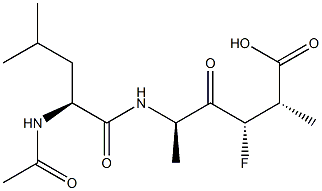 (2S,3S,5R)-5-[(N-Acetyl-L-leucyl)amino]-3-fluoro-2-methyl-4-oxohexanoic acid Struktur