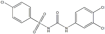 1-(3,4-Dichlorophenyl)-3-(4-chlorophenylsulfonyl)urea Struktur