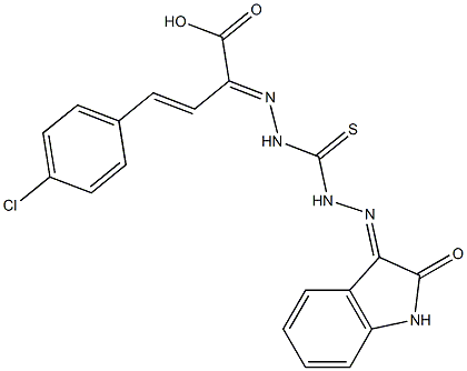 2-[[[2-[(2,3-Dihydro-2-oxo-1H-indol)-3-ylidene]hydrazino]thiocarbonyl]aminoimino]-4-(4-chlorophenyl)-3-butenoic acid Struktur