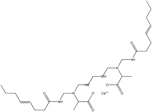 Bis[2-[N-(3-hydroxypropyl)-N-(4-octenoylaminomethyl)amino]propionic acid]calcium salt Struktur