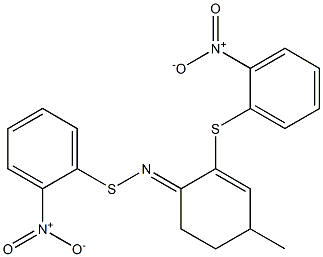 4-Methyl-1-(2-nitrophenylthioimino)-2-(2-nitrophenylthio)-2-cyclohexene Struktur