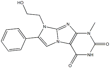 8-(2-Hydroxyethyl)-1-methyl-7-phenyl-1H-imidazo[2,1-f]purine-2,4(3H,8H)-dione Struktur